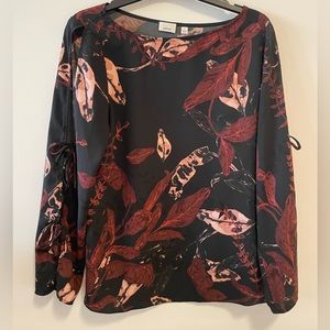 Wilfred Aritzia Floral Blouse with Arm Ties